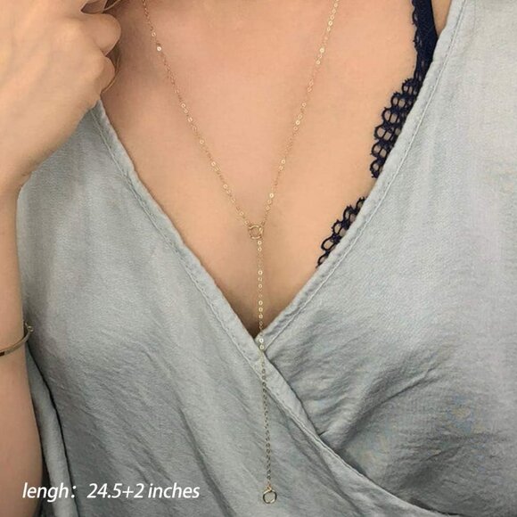 Gold Layered Necklaces for Women 14K Gold Plated Pearls Layered Choker - Picture 5 of 6